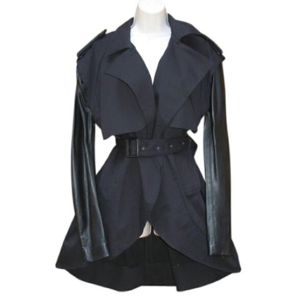 Preen by Thornton Bregazzi Jackets & Blazers - Preen by Thorton Bregazzi Black Trench Coat
